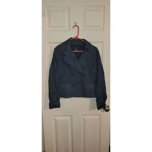 Larry Levine  Women's Blue‎ Denim Jacket Blazer Size Medium